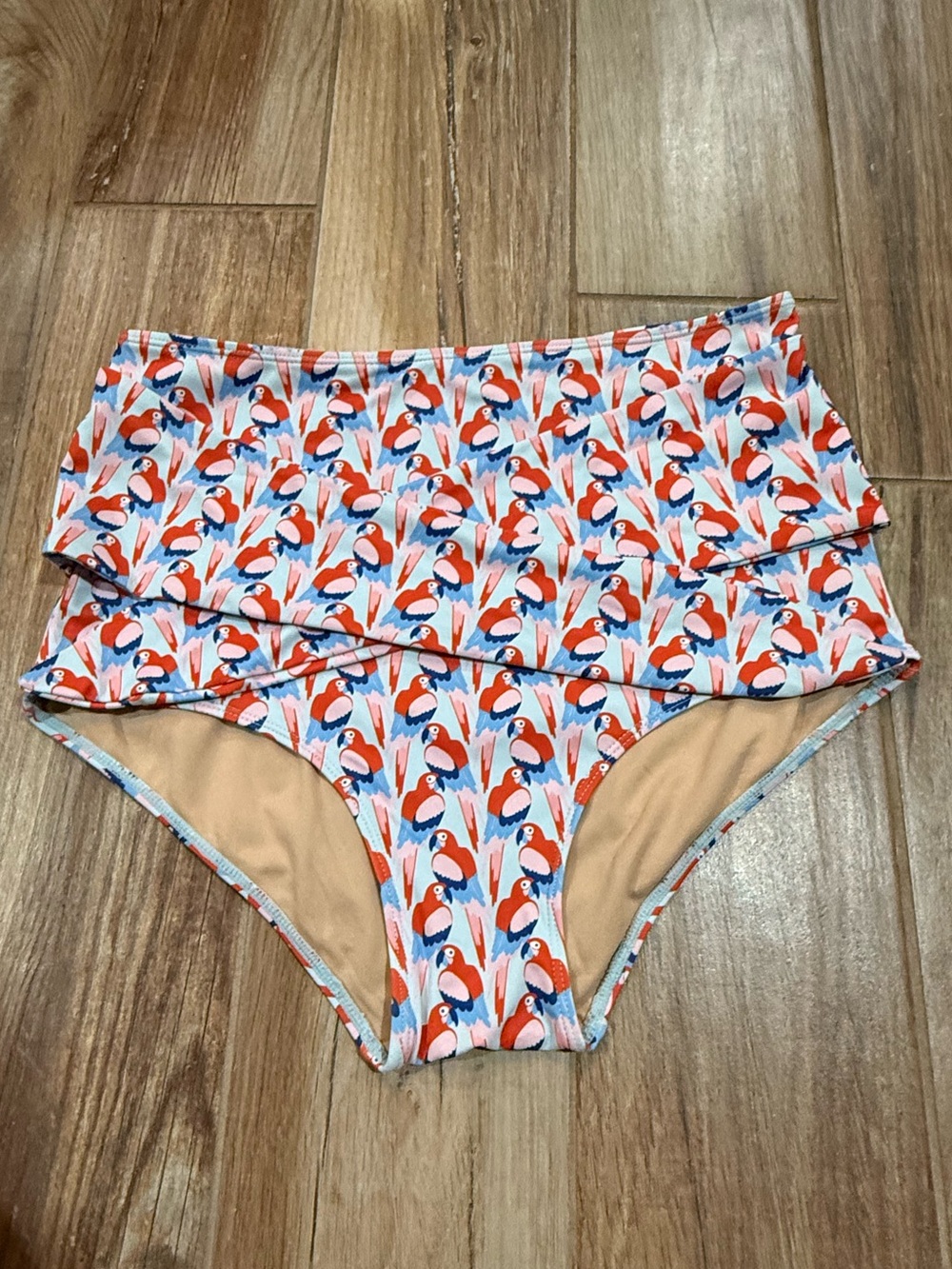 Kortni Jeane Parrots Tied Up Front Swimsuit Bottoms
